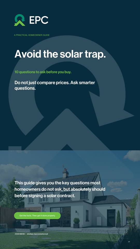 Cover of EPC guide: 10 questions to ask before you buy solar